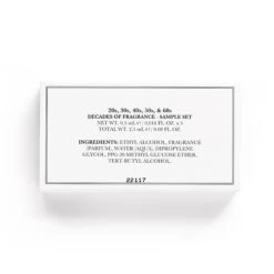 Decades Of Fragrance Sample Set -Eterna Beauty Shop DOF sample set BACK on white UP